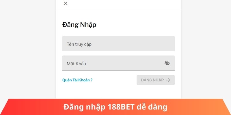 Đăng nhập 188BET dễ dàng